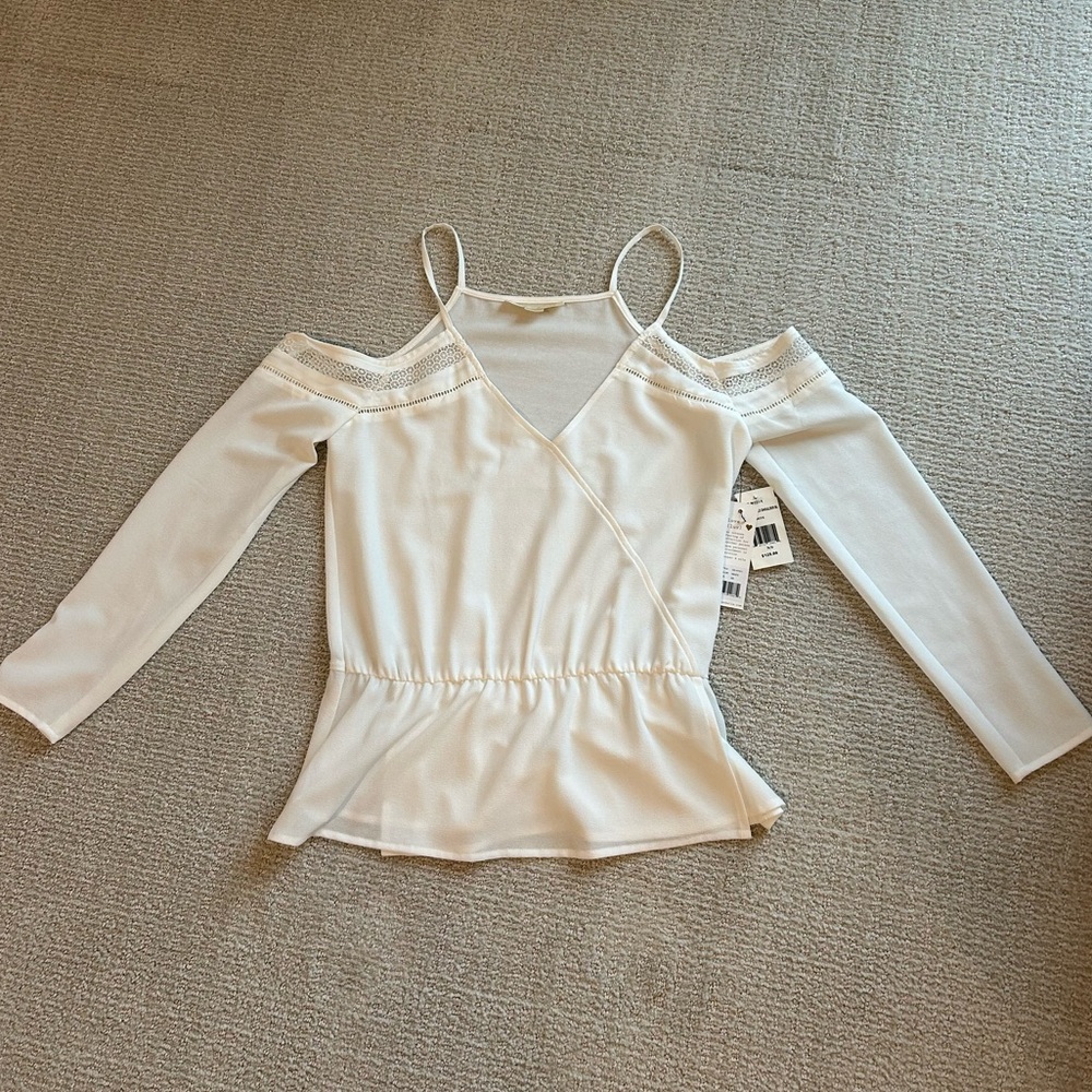 NWT Cooper & Ella Chloe Cold Shoulder Top - WHITE